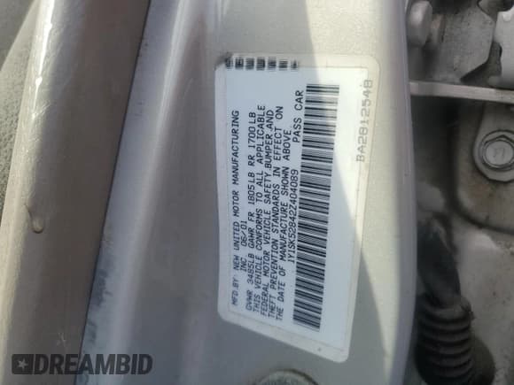 ✅ 2002 Chevrolet Prizm • VIN: 1Y1SK52842Z404089 • Lot: 49103545. Listed on Copart with 134,794 mi. Free auction sales archive from the USA and detailed vehicle history report at DreamBid. Image 12.