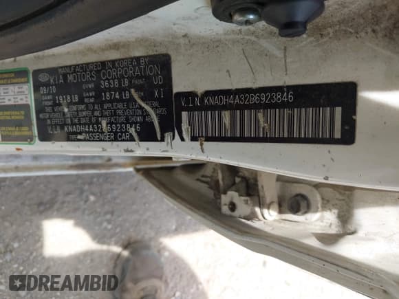 ✅ 2011 Kia Rio LX • VIN: KNADH4A32B6923846 • Lot: 42619416. Wystawiony na IAAI z przebiegiem 155 734 mil. Bezpłatny archiwum sprzedaży aukcyjnych z USA i szczegółowy raport historii pojazdu na DreamBid. Zdjęcie 9.