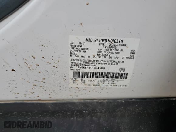 ✅ 2017 Ford Explorer Platinum • VIN: 1FM5K8HT1HGE41678 • Lot: 80826165. Wystawiony na Copart z przebiegiem 106 134 mil. Bezpłatny archiwum sprzedaży aukcyjnych z USA i szczegółowy raport historii pojazdu na DreamBid. Zdjęcie 14.