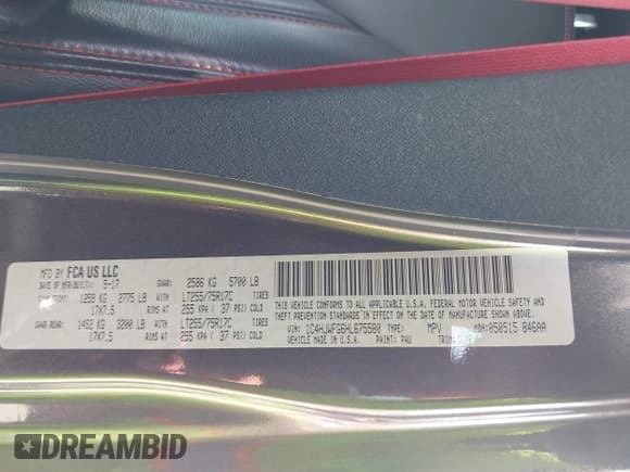 ✅ 2017 Jeep Wrangler Unlimited Rubicon • VIN: 1C4HJWFG6HL675580 • Lot: 43096111. Listed on IAAI with 56,565 mi. Free auction sales archive from the USA and detailed vehicle history report at DreamBid. Image 9.