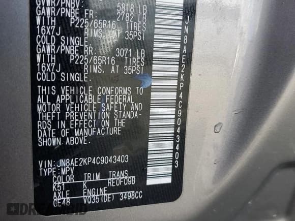 ✅ 2012 Nissan Quest SL • VIN: JN8AE2KP4C9043403 • Lot: 84592585. Wystawiony na Copart z przebiegiem 117 450 mil. Bezpłatny archiwum sprzedaży aukcyjnych z USA i szczegółowy raport historii pojazdu na DreamBid. Zdjęcie 13.