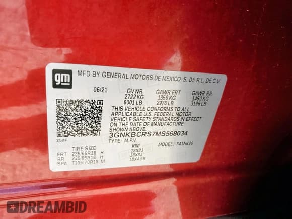 ✅ 2021 Chevrolet Blazer LT • VIN: 3GNKBCRS7MS568034 • Лот: 91590915. Опубликован ранее на Copart с пробегом 75 493 миль. Бесплатный доступ к архиву аукционных продаж из США и подробный отчёт об истории автомобиля на DreamBid. Изображение 13.