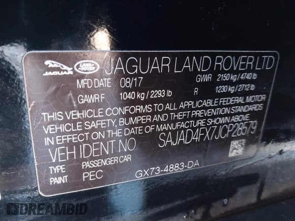 ✅ 2018 Jaguar XE 25t Premium • VIN: SAJAD4FX7JCP28579 • Лот: 41490648. Опубликован ранее на IAAI с пробегом 54 420 миль. Бесплатный доступ к архиву аукционных продаж из США и подробный отчёт об истории автомобиля на DreamBid. Изображение 9.