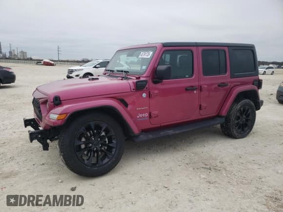✅ 2021 Jeep Wrangler Unlimited Sahara • VIN: 1C4JJXP68MW852703 • Lot: 45791735. Listed on Copart with 25,437 mi. Free auction sales archive from the USA and detailed vehicle history report at DreamBid. Image 1.