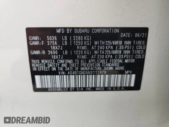 ✅ 2022 Subaru Outback Limited XT • VIN: 4S4BTGND5N3113979 • Lot: 80015065. Wystawiony na Copart z przebiegiem 86 283 mil. Bezpłatny archiwum sprzedaży aukcyjnych z USA i szczegółowy raport historii pojazdu na DreamBid. Zdjęcie 12.