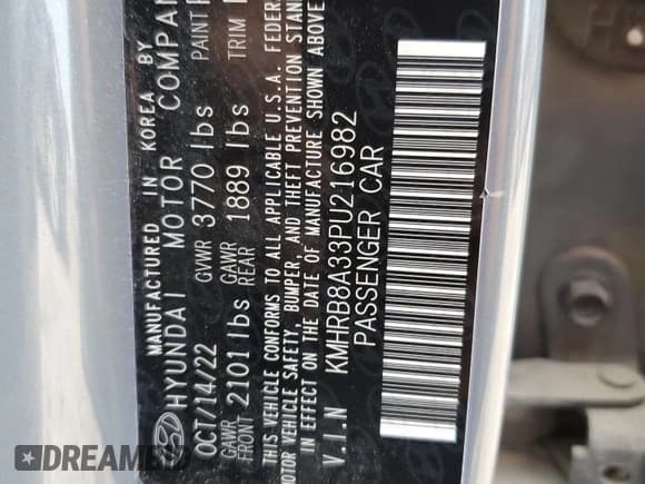 ✅ 2023 Hyundai Venue SE • VIN: KMHRB8A33PU216982 • Lot: 68218694. Listed on Copart with 30,324 mi. Free auction sales archive from the USA and detailed vehicle history report at DreamBid. Image 12.