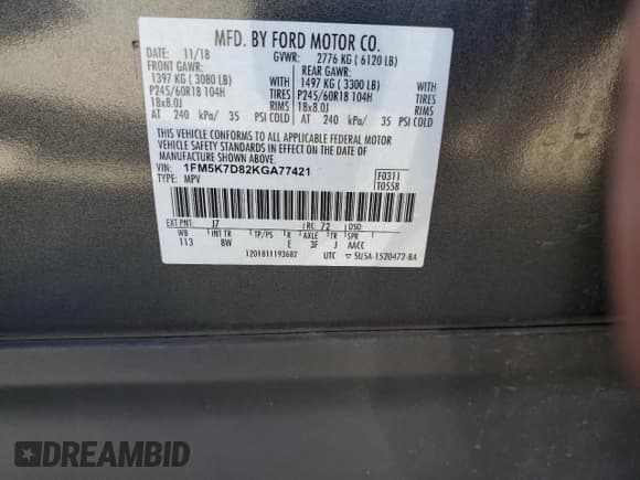 ✅ 2019 Ford Explorer XLT • VIN: 1FM5K7D82KGA77421 • Лот: 90313655. Опубликован ранее на Copart с пробегом 137 707 миль. Бесплатный доступ к архиву аукционных продаж из США и подробный отчёт об истории автомобиля на DreamBid. Изображение 13.