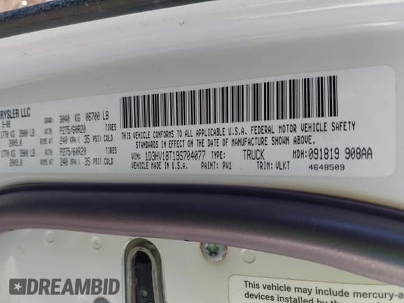 ✅ 2009 Dodge 1500 SLT • VIN: 1D3HV18T19S704077 • Lot: 41741928. Wystawiony na IAAI z przebiegiem 155 812 mil. Bezpłatny archiwum sprzedaży aukcyjnych z USA i szczegółowy raport historii pojazdu na DreamBid. Zdjęcie 9.