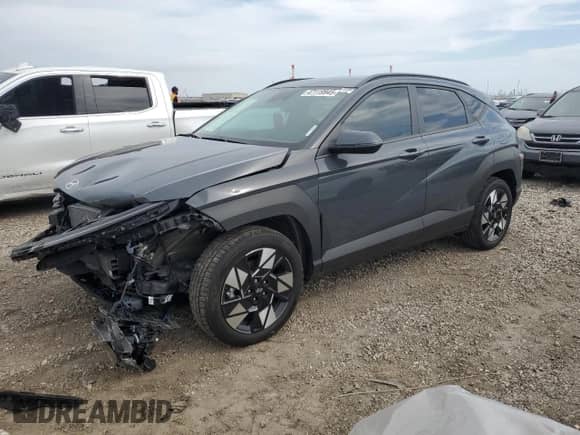 2024 Hyundai Kona SEL with VIN KM8HB3AB0RU070596, listed as a Copart auction lot 47119945 with 7,949 mi miles and Salvage title. Bid and sale history available at DreamBid. Image 1.