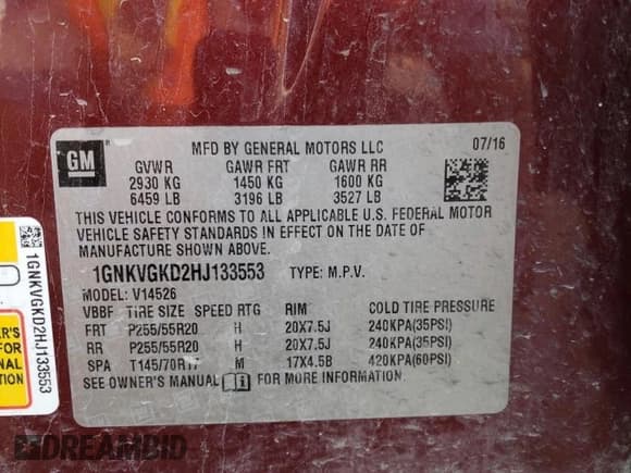 ✅ 2017 Chevrolet Traverse LT • VIN: 1GNKVGKD2HJ133553 • Lot: 63853824. Wystawiony na Copart z przebiegiem 75 070 mil. Bezpłatny archiwum sprzedaży aukcyjnych z USA i szczegółowy raport historii pojazdu na DreamBid. Zdjęcie 13.