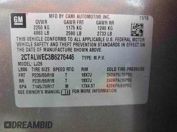 ✅ 2011 GMC Terrain SLT-2 • VIN: 2CTALWEC3B6276446 • Лот: 71749805. Опубликован ранее на Copart с пробегом 144 911 миль. Бесплатный доступ к архиву аукционных продаж из США и подробный отчёт об истории автомобиля на DreamBid. Изображение 14.