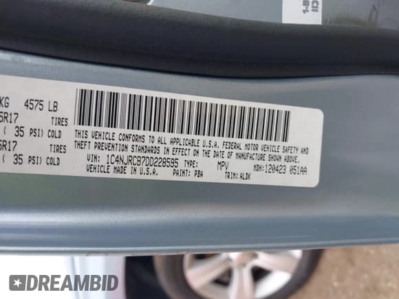 ✅ 2013 Jeep Patriot Limited • VIN: 1C4NJRCB7DD228595 • Лот: 42537471. Опубликован ранее на IAAI с пробегом 122 987 миль. Бесплатный доступ к архиву аукционных продаж из США и подробный отчёт об истории автомобиля на DreamBid. Изображение 9.