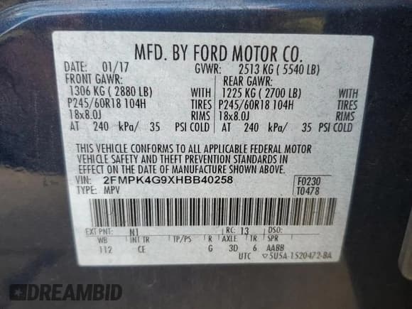 ✅ 2017 Ford Edge SE • VIN: 2FMPK4G9XHBB40258 • Лот: 87118765. Опубликован ранее на Copart с пробегом 114 658 миль. Бесплатный доступ к архиву аукционных продаж из США и подробный отчёт об истории автомобиля на DreamBid. Изображение 13.