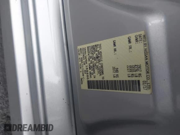 ✅ 2017 Nissan Altima SL • VIN: 1N4AL3AP6HC188886 • Lot: 42821048. Listed on IAAI with 87,805 mi. Free auction sales archive from the USA and detailed vehicle history report at DreamBid. Image 9.