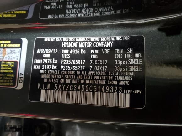 ✅ 2012 Hyundai Santa Fe GLS • VIN: 5XYZG3AB6CG149323 • Lot: 82006814. Listed on Copart with 98,087 mi. Free auction sales archive from the USA and detailed vehicle history report at DreamBid. Image 15.