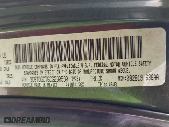 ✅ 2012 Ram 2500 ST • VIN: 3C6TD5CT6CG290580 • Lot: 41755239. Wystawiony na IAAI z przebiegiem 207 282 mil. Bezpłatny archiwum sprzedaży aukcyjnych z USA i szczegółowy raport historii pojazdu na DreamBid. Zdjęcie 9.