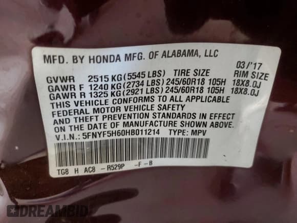 ✅ 2017 Honda Pilot EX-L • VIN: 5FNYF5H60HB011214 • Lot: 93771755. Wystawiony na Copart z przebiegiem 79 833 mil. Bezpłatny archiwum sprzedaży aukcyjnych z USA i szczegółowy raport historii pojazdu na DreamBid. Zdjęcie 13.