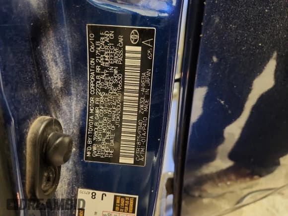 ✅ 2010 Toyota Prius IV • VIN: JTDKN3DU9A0196630 • Lot: 91827025. Listed on Copart with 213,088 mi. Free auction sales archive from the USA and detailed vehicle history report at DreamBid. Image 12.