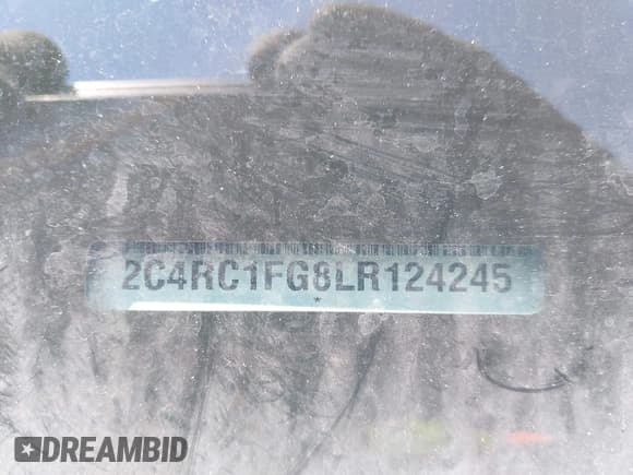 ✅ 2020 Chrysler Pacifica Touring • VIN: 2C4RC1FG8LR124245 • Lot: 43419801. Listed on IAAI with 130,094 mi. Free auction sales archive from the USA and detailed vehicle history report at DreamBid. Image 9.