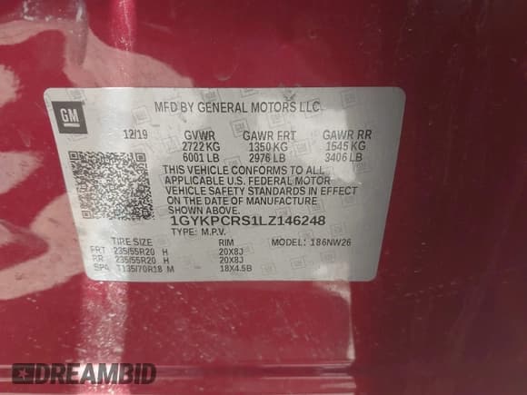 ✅ 2020 Cadillac XT6 FWD Premium Luxury • VIN: 1GYKPCRS1LZ146248 • Lot: 42893605. Wystawiony na IAAI z przebiegiem 26 755 mil. Bezpłatny archiwum sprzedaży aukcyjnych z USA i szczegółowy raport historii pojazdu na DreamBid. Zdjęcie 9.