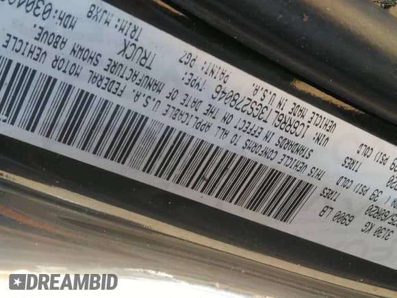 2016 Ram 1500 Big Horn with VIN 1C6RR6LT3GS278046, listed as a IAAI auction lot 43362660 with 206,992 mi miles and . Bid and sale history available at DreamBid. Image 9.