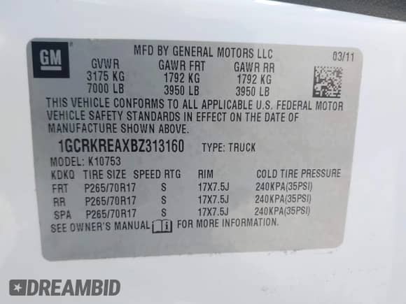 ✅ 2011 Chevrolet Silverado 1500 LS • VIN: 1GCRKREAXBZ313160 • Lot: 42382032. Wystawiony na IAAI z przebiegiem 124 932 mil mil. Skorzystaj z bezpłatnego archiwum sprzedaży aukcyjnych z USA i zobacz szczegółowy raport historii pojazdu na DreamBid. Zdjęcie 9.