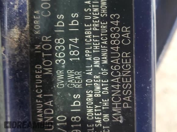 ✅ 2010 Hyundai Accent GLS • VIN: KMHCN4AC6AU488343 • Лот: 43088205. Опубликован ранее на Copart с пробегом 131 050 миль. Бесплатный доступ к архиву аукционных продаж из США и подробный отчёт об истории автомобиля на DreamBid. Изображение 12.