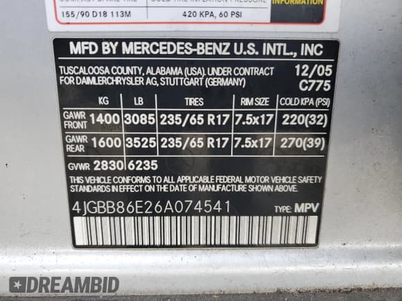 ✅ 2006 Mercedes-Benz M 350 • VIN: 4JGBB86E26A074541 • Lot: 90398655. Wystawiony na Copart z przebiegiem 109 466 mil. Bezpłatny archiwum sprzedaży aukcyjnych z USA i szczegółowy raport historii pojazdu na DreamBid. Zdjęcie 13.