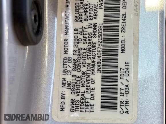 ✅ 2009 Toyota Corolla LE • VIN: 1NXBU40E79Z150561 • Лот: 93183155. Опубликован ранее на Copart с пробегом 180 295 миль. Бесплатный доступ к архиву аукционных продаж из США и подробный отчёт об истории автомобиля на DreamBid. Изображение 10.