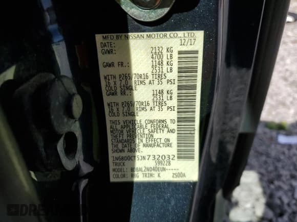 ✅ 2018 Nissan Frontier SV • VIN: 1N6BD0CT5JN732032 • Lot: 90230555. Wystawiony na Copart z przebiegiem 86 411 mil. Bezpłatny archiwum sprzedaży aukcyjnych z USA i szczegółowy raport historii pojazdu na DreamBid. Zdjęcie 12.