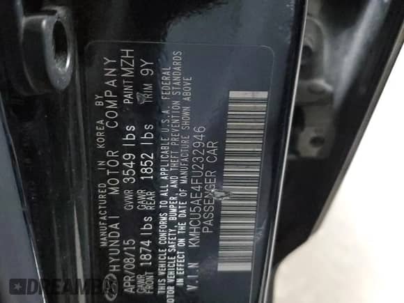 ✅ 2015 Hyundai Accent Sport • VIN: KMHCU5AE4FU232946 • Лот: 56386625. Опубликован ранее на Copart с пробегом 105 146 миль. Бесплатный доступ к архиву аукционных продаж из США и подробный отчёт об истории автомобиля на DreamBid. Изображение 12.