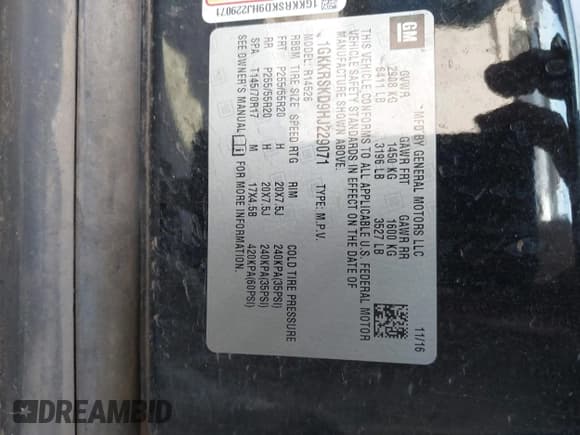 ✅ 2017 GMC Acadia Limited • VIN: 1GKKRSKD9HJ229071 • Лот: 43729090. Опубликован ранее на IAAI с пробегом 229 790 миль. Бесплатный доступ к архиву аукционных продаж из США и подробный отчёт об истории автомобиля на DreamBid. Изображение 9.