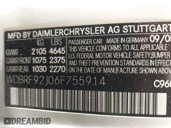 ✅ 2006 Mercedes-Benz C 280 Luxury • VIN: WDBRF92J06F755914 • Lot: 41886528. Wystawiony na IAAI z przebiegiem 182 423 mil. Bezpłatny archiwum sprzedaży aukcyjnych z USA i szczegółowy raport historii pojazdu na DreamBid. Zdjęcie 9.