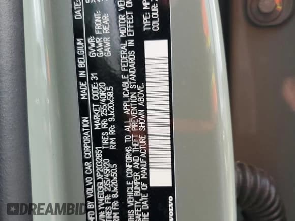 ✅ 2023 Volvo C40 Plus • VIN: YV4ED3GLXP2032851 • Лот: 66101145. Опубликован ранее на Copart с пробегом Не указан. Бесплатный доступ к архиву аукционных продаж из США и подробный отчёт об истории автомобиля на DreamBid. Изображение 12.