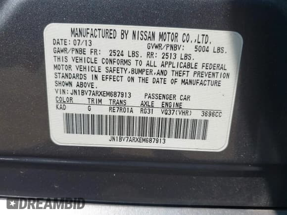 ✅ 2014 Infiniti Q50 Sport • VIN: JN1BV7ARXEM687913 • Lot: 42901162. Wystawiony na IAAI z przebiegiem 156 493 mil. Bezpłatny archiwum sprzedaży aukcyjnych z USA i szczegółowy raport historii pojazdu na DreamBid. Zdjęcie 9.