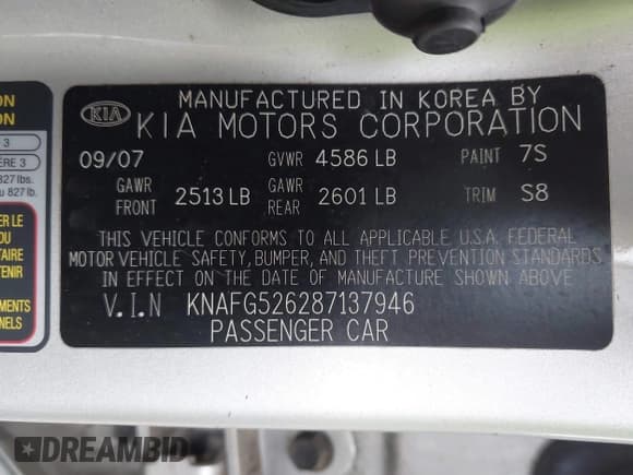 ✅ 2008 Kia Rondo LX • VIN: KNAFG526287137946 • Lot: 42642168. Wystawiony na IAAI z przebiegiem 81 278 mil. Bezpłatny archiwum sprzedaży aukcyjnych z USA i szczegółowy raport historii pojazdu na DreamBid. Zdjęcie 9.