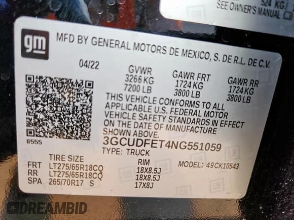 ✅ 2022 Chevrolet Silverado 1500 LT Trail Boss • VIN: 3GCUDFET4NG551059 • Lot: 80306995. Wystawiony na Copart z przebiegiem 67 456 mil. Bezpłatny archiwum sprzedaży aukcyjnych z USA i szczegółowy raport historii pojazdu na DreamBid. Zdjęcie 12.