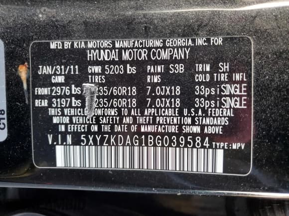 ✅ 2011 Hyundai Santa Fe Limited • VIN: 5XYZKDAG1BG039584 • Lot: 76638224. Listed on Copart with 65,871 mi. Free auction sales archive from the USA and detailed vehicle history report at DreamBid. Image 15.