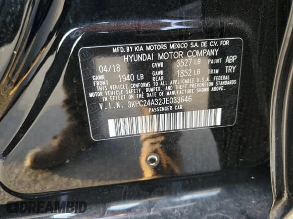 ✅ 2018 Hyundai Accent SE • VIN: 3KPC24A32JE033646 • Лот: 78447854. Опубликован ранее на Copart с пробегом 100 076 миль. Бесплатный доступ к архиву аукционных продаж из США и подробный отчёт об истории автомобиля на DreamBid. Изображение 14.