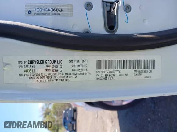 2012 Dodge Caliber SXT with VIN 1C3CDWDA4CD536636, listed as a IAAI auction lot 43225609 with 69,066 mi miles and . Bid and sale history available at DreamBid. Image 9.
