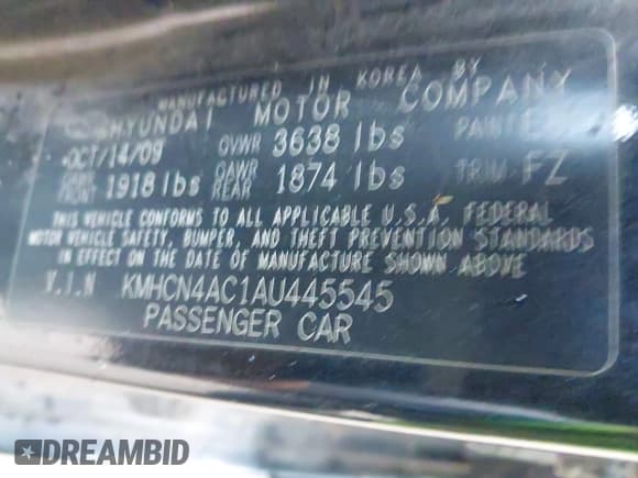 ✅ 2010 Hyundai Accent GLS • VIN: KMHCN4AC1AU445545 • Лот: 42175319. Опубликован ранее на IAAI с пробегом 70 000 миль. Бесплатный доступ к архиву аукционных продаж из США и подробный отчёт об истории автомобиля на DreamBid. Изображение 9.