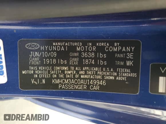 2010 Hyundai Accent GS z VIN KMHCM3AC0AU149946, wystawiony jako Copart lot #62280794 z przebiegiem 76 348 mil mil oraz Szkoda całkowita • Salvage title. Historia ofert i sprzedaży dostępna na DreamBid. Obrazek 12.