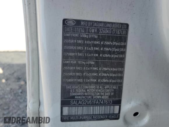 ✅ 2015 Land Rover LR4 HSE • VIN: SALAG2V61FA747613 • Lot: 69976465. Wystawiony na Copart z przebiegiem 81 439 mil. Bezpłatny archiwum sprzedaży aukcyjnych z USA i szczegółowy raport historii pojazdu na DreamBid. Zdjęcie 13.