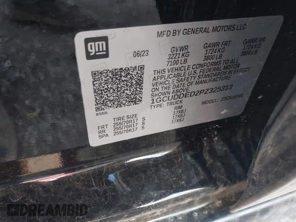 ✅ 2023 Chevrolet Silverado 1500 LT • VIN: 1GCUDDED2PZ325313 • Lot: 41740045. Listed on IAAI with 45,012 mi. Free auction sales archive from the USA and detailed vehicle history report at DreamBid. Image 9.