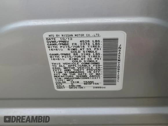 ✅ 2013 Nissan Rogue S • VIN: JN8AS5MV2DW612371 • Лот: 93984625. Опубликован ранее на Copart с пробегом 135 645 миль. Бесплатный доступ к архиву аукционных продаж из США и подробный отчёт об истории автомобиля на DreamBid. Изображение 13.