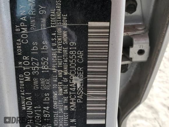 ✅ 2012 Hyundai Accent GLS • VIN: KMHCT4AE9CU055819 • Лот: 81534104. Опубликован ранее на Copart с пробегом 78 375 миль. Бесплатный доступ к архиву аукционных продаж из США и подробный отчёт об истории автомобиля на DreamBid. Изображение 12.