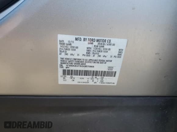 ✅ 2016 Ford Explorer Sport • VIN: 1FM5K8GT5GGB70866 • Лот: 71851115. Опубликован ранее на Copart с пробегом 161 969 миль. Бесплатный доступ к архиву аукционных продаж из США и подробный отчёт об истории автомобиля на DreamBid. Изображение 14.