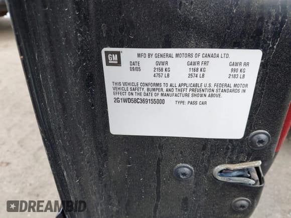 ✅ 2006 Chevrolet Impala SS • VIN: 2G1WD58C369155000 • Лот: 42960962. Опубликован ранее на IAAI с пробегом 131 784 миль. Бесплатный доступ к архиву аукционных продаж из США и подробный отчёт об истории автомобиля на DreamBid. Изображение 9.