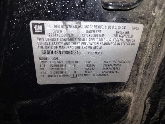 ✅ 2009 Saturn VUE XE • VIN: 3GSDL43N79S646315 • Lot: 41737209. Listed on IAAI with 114,978 mi. Free auction sales archive from the USA and detailed vehicle history report at DreamBid. Image 9.