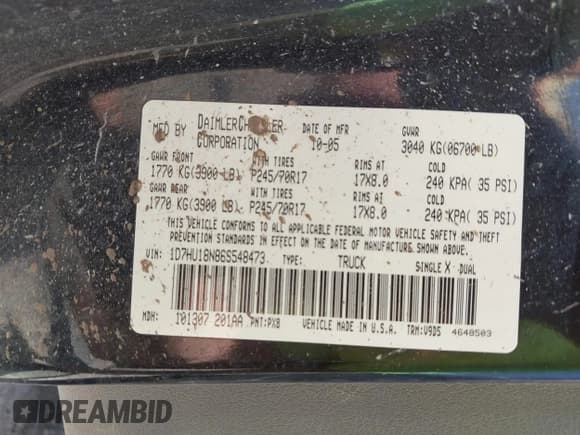 ✅ 2006 Dodge 1500 SLT • VIN: 1D7HU18N86S548473 • Лот: 42537315. Опубликован ранее на IAAI с пробегом 216 943 миль. Бесплатный доступ к архиву аукционных продаж из США и подробный отчёт об истории автомобиля на DreamBid. Изображение 9.